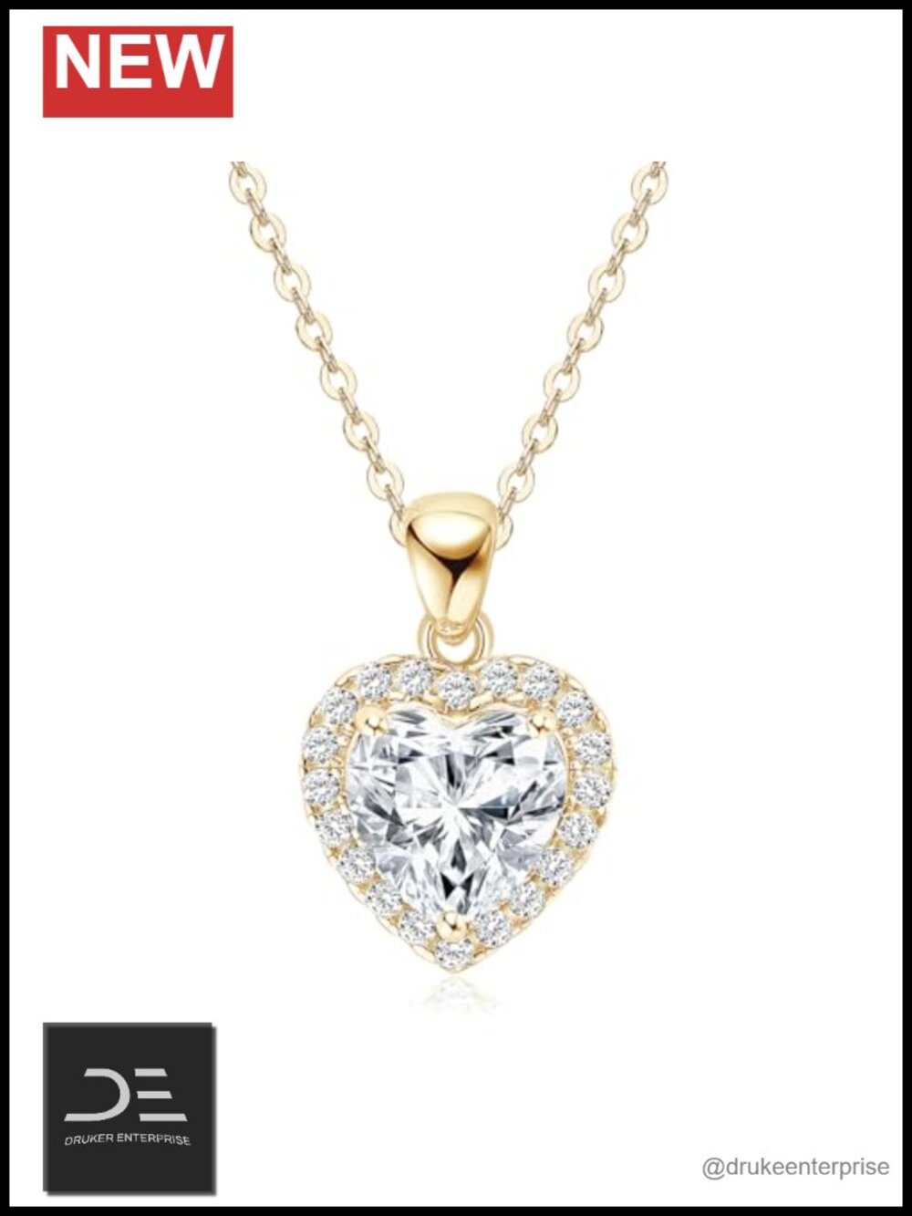 2CT Heart Moissanite Pendant Necklace Women S925 Sterling Silver Rhodium